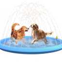 Splash Sprinkler Pad for Dogs - 67" Thicken Pet Swimming Pool Bathtub, 2024 New Packaging Pet Summer Backyard Playset & Water Toys(67",Blue)