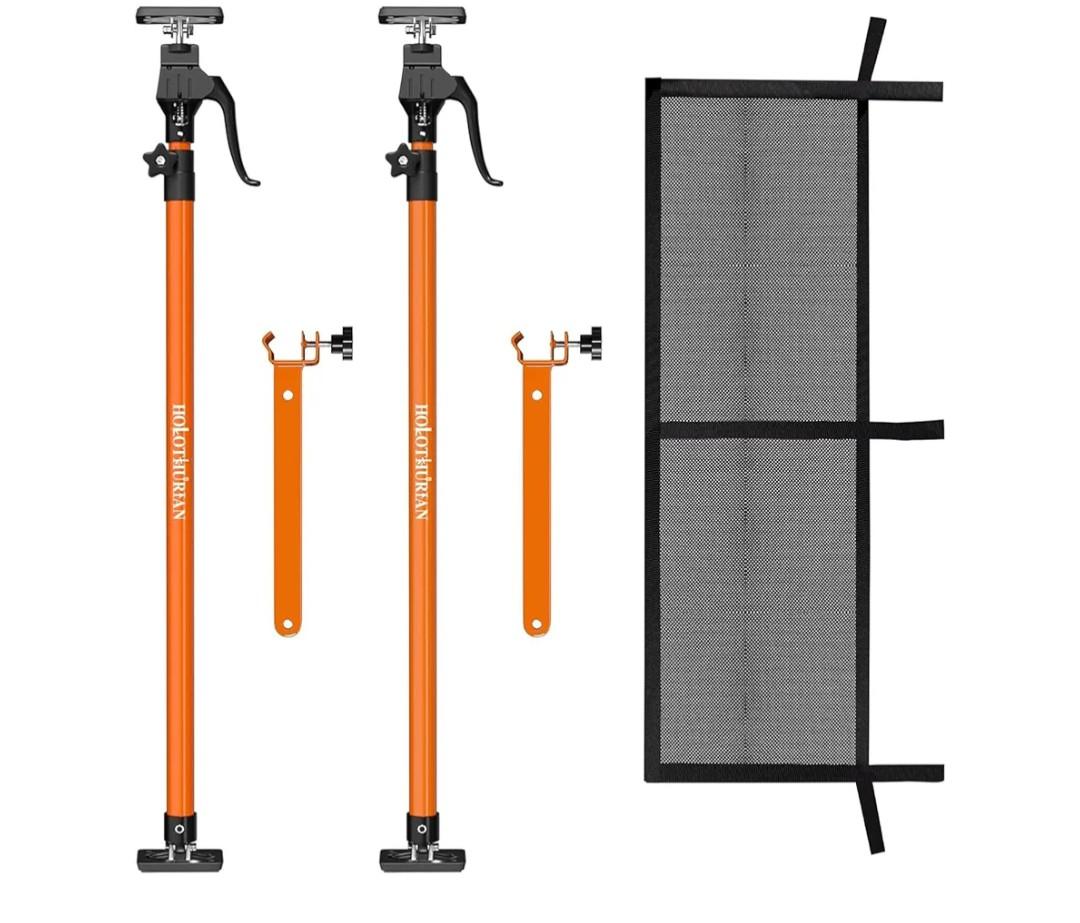 HOLOTHURIAN Adjustable Cargo Bars for Pickup Truck Bed Cargo Bars for SUVs, Trailers, Vans, Adjustable from 40" to 70", Comes with Premium Cargo Net Organizer and Divider Bar, 2-Pack