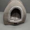 WINDRACING Cat Bed for Indoor Cats - Cat Cave Cat House Cats Tent with Removable Washable Cushioned Pillow, Soft and Self Kitten beds (M(15 x 15 x 15 Inch), Beige-1)