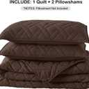 HORIMOTE HOME Quilt Set Queen Size Chocolate, Classic Geometric Diamond Stitched Pattern, Ultra Soft Microfiber Lightweight Bedding Bedspread Coverlet for All Season with 1 Quilt 2 Pillow Shams