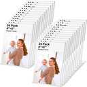 24 Pack Acrylic Sign Holder Self Standing Slanted Back Acrylic Picture Frame Clear Photo Frame 4" x 6" Sign Clear Plastic Paper Holder for Office Home Store Restaurant Memo Document