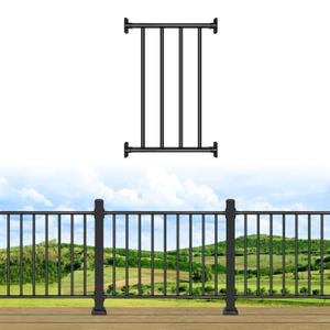 38in H x 2ft W Aluminum Horizontal Deck Railing Kit,1 Panel
