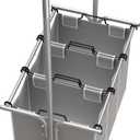 Simple Houseware 3 Bags Laundry Sorter with Extensible Clothes Hanging Rod