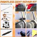 Paintless Dent Repair Kit with LED Line Board, Heat Gun for Glue Removal & Dent Heating, Dent Puller Kit with T-Bar, Dent Lifter, PC Glue Tabs, Auto Body Dent Removal Kit for Cars Trucks (EXP 12/31/30)