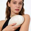 UMREN Seashell Chain Shoulder Bag for Women Acrylic Evening Clutch Bag Glitter Marble Purse Handbag for Wedding Party Prom