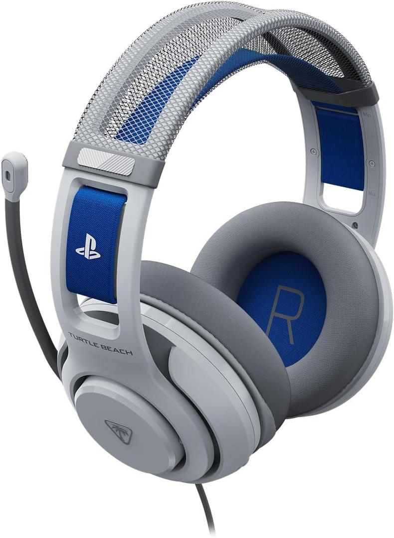 Turtle Beach Atlas 200 Wired Gaming Headset Officially Licensed for PlayStation, PS5, PS4, 50mm Nanoclear Drivers, Flip-to-Mute Mic, Memory Foam Cushions, Floating Headband - White