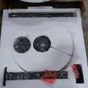 VASAGLE Round Bar Table, 41.3 Inches Tall Cocktail Pub Table with Multi-Colored Lights and Glass Top, Large Steel Base, for Kitchen, Bistro, Parties, Cloud White and Ink Black