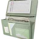 Zreal Cute Server Book for Waitress, Waiter Book with Zipper and Magnetic Pocket, Serving Book for Waitstaff in Restaurants, Leather Waitstaff Organizer Fits Server Aprons(Sage Green)