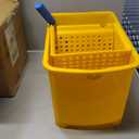 Mind Reader Mop Bucket with Wringer, 22 Qt (5.5 Gallon), Floor Cleaning, Handle, Wheels, 16.25"L x 10.75"W x 24.5"H, Yellow