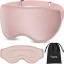 3D Eye Mask Sleep Mask for Men & Women, 100% Pressure-Free & Light Block-Out Eye Mask for Sleep with Easy Adjustable Strap, Night Eye Cover for Travel, Pink
