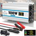 1000W Car Inverter 12V to 110V DC to AC Power Inverters for Vehicles with 2 AC Outlets/36W PD USB-C/18W QC USB-A Fast Charging/Cigarette Lighter/LED Display/100A Cables 1000 Watt Inverter
