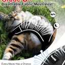 Cat Harness and Leash for Walking Escape Proof Soft Adjustable Cat Leash Breathable Comfortable Vest Easy to Wear Kitten Harness for Outdoor Travel, Black, M