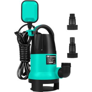 Sump Pump, Prostormer 1HP 3700GPH Submersible Clean/Dirty Water Pump with Automatic Float Switch for Pool, Pond,Garden, Flooded Cellar, Aquarium and Irrigation(Green)
