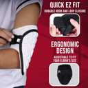 Exxact Sports Defender Baseball Elbow Guard, Batters Softball Elbow Guard Baseball Youth & Adult with Adjustable Strap (Adult (Small - Medium), White)