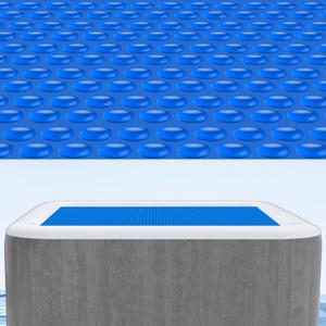 Solar Hot Tub Spa Bubble Covers Blanket 4.5 x 4.5 FT for Square Inflatable Hot Tub Spa Pool Thermal Insulation Floating Bubble Wrap Covers (136 x 136cm)