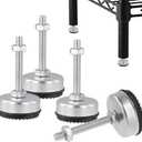 4 Packs M8 Furniture Leveling Feet, Heavy-Duty Table Leg Levelers with Locking Nuts, Adjustable Thread Leveling Screw Legs for Furniture Machine Workbench, 3H