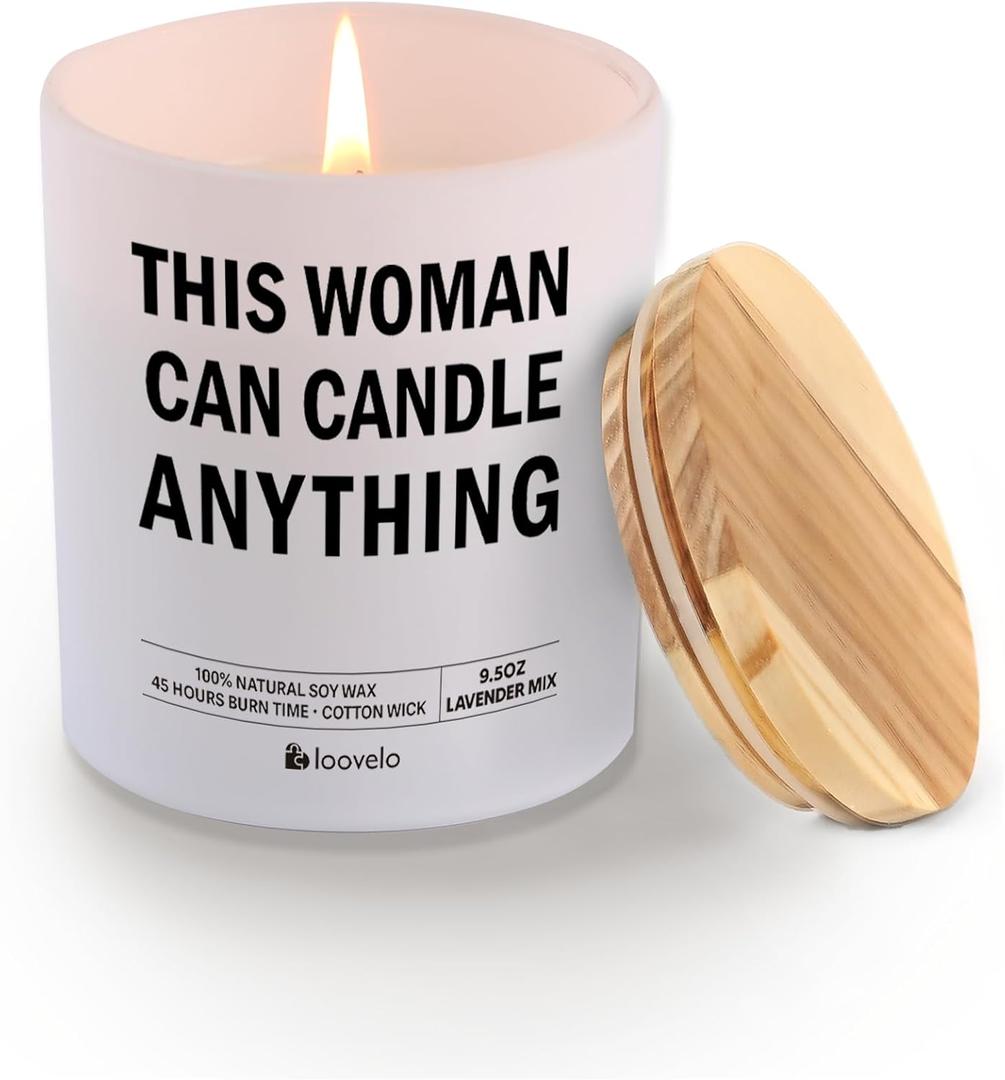 This Woman Can Candle Anything Womans Gifts Scented Candle Home Office Jar Candles Sage Floral Lavender Scent Soy Wax 9.5 oz