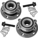 TUCAREST 513253 x2 Front Wheel Bearing and Hub Assembly Compatible with Au-di 09-13 A3, 15-17 Q3, 08-15 TT Quattro/Vw 12-18 Bee-tle, 07-16 Eos, 09-17 CC Tiguan, 06-17 Passat Je-TTA [5 Lug W/ABS]
