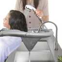 Portable Shampoo Bowl Inflatable Hair Washing Tray for Sink Home, Salon Funnel Rinse Basin Buddy on Chair Wheelchair, Gift for Handicap Bedridden Elderly Mobility Disability Injured Patient (Gray)