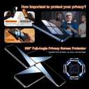 OneFish for iPhone 17 Pro Privacy Screen Protector - 4 Way 360 Anti Spy Bubble Free, Easy Installation with Auto Dust-Elimination for 17 Pro (2 PCS Privacy)