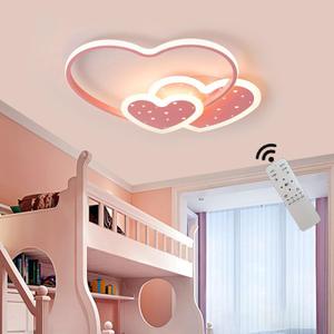 Led Modern Ceiling Light Fixture Kids Room Flush Mount Dimmable Ceiling Lights with Remote Cartoon Ceiling Lamp for Girl Boy Baby Living Room Bathroom Kitchen, pink/Butterfly/38w