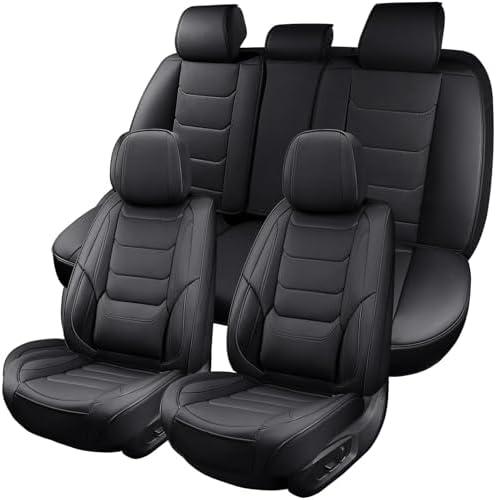 Amazon.com: hoozoom Leather Car Seat Covers Full Set Breathable Automotive Seat Covers Waterproof Seat Protectors Universal Fit for Most Automotive Cars SUV Trucks(Black, Full Set) : Automotive