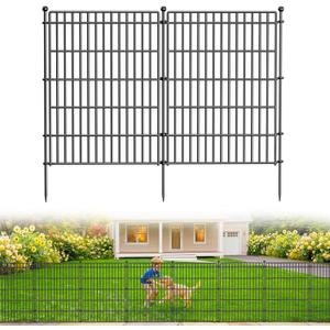 5 Panels No Dig Garden Fence Animal Barrier, 34in(H) 11.25ft(L) Decorative Metal Outdoor Dog Fence, Rustproof Pet Fencing for Yard, Patio, Flower Bed -Temporary Fencing| Easy to Install