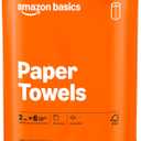 Amazon2-Ply Flex-Sheets Paper Towels, 2-Pack, 150 Sheets per Roll, 2 Basics Rolls = 6 Regular Rolls, for Everyday Use, Spills and Messes