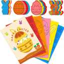 100+ Pieces Easter Foam DIY Craft Kit with Double-Sided Punch-Outs - Bunnies, Eggs, Carrot, Chicks for Easter Decorations Projects, Bulletin Boards, Easter Day, Spring Party Fun