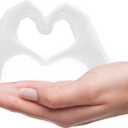 Small Heart Hands Sculpture Decor for Living Room Bedroom Bookshelf Coffe Table and Office Display, Love Finger Statue Modern Aesthetic Home Decor, Unique Gift for Wedding Christmas Birthday (White)