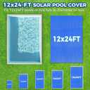 Evoio Solar Pool Covers, 12 x 24 Foot Solar Pool Blankets for Inground Above Ground Rectangular Swimming Pools, Heavy-Duty Floating Bubble Pool Hot Tub Spa Covers Thermal Blanket (12 x 24 Ft)