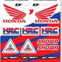 D'cor Visuals Decal Sheet for Dirt Bike & Motocross – 12 Mil Thick Vinyl, Compatible with Honda CRF Models – Includes Showa, Pro Honda, Dunlop Logos – 19”x12”