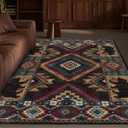 YIHOUSE Rustic Cabin Area Rug for Bedroom 5x7,Machine Washable Lodge Bear Rug,Non-Slip Low Pile Print Pattern Western Rug for Living Room