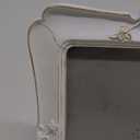 Isaac Jacobs 5x7 Vintage-Inspired Simple Ornate Picture Frame White with Gold Edges, Horizontal & Vertical for Tabletop and Wall Display, Home Décor, Floral, Resin Frame, (5x7, White with Gold)