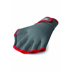 Speedo unisex adult Swim Training Fitness aquatic gloves, Charcoal/Red, Small US