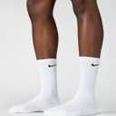 Nike Unisex Adult Everyday Cushioned Training Crew Socks (3 Pairs) (White/Black) XL