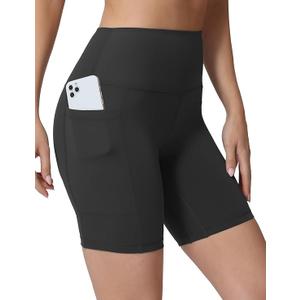Womens Biker Shorts with 2 Pockets 8" High Waisted Tummy Control Workout Yoga Running Gym Shorts Graphite Grey