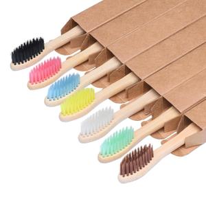 Bamboo Toothbrush Medium Bristle, 7Pcs Biodegradable Bulk Wooden Toothbrushes