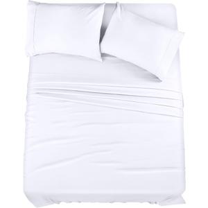 Utopia Bedding Full Sheet Set – 4 Piece Bed Sheets for Full Size Bed, Soft and Breathable Microfiber, Includes 1 Fitted Sheet, 1 Flat Sheet and 2 Pillowcases (White)