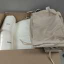 Basic Beyond Outdoor Chair Cushions Set of 6, Square Corner Outdoor Cushions for Patio Furniture, Water Resistant Patio Chair Cushions with 2 Ties, 18.5x16x3, Beige