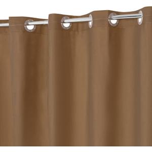 No Hook PEVA Shower Curtain or Liner - 8G Heavy Duty Brown Bathroom Shower Curtain No Hooks Required, Waterproof Plastic & PVC Free, Standard Size 71 x 74, Brown
