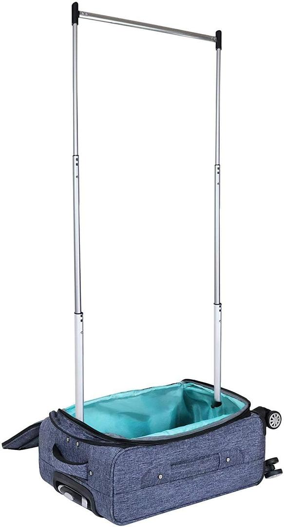 Mavii Dance Bag with Garment Rack, 22 Inch Carry-on Upright Luggage with Spinner Wheels, Ideal for Competitions & Travel, Easy-assembly Lightweight Aluminum Rack, Heathered Gray