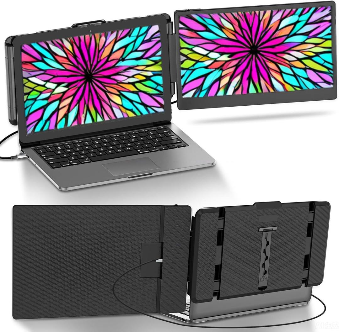 Laptop Screen Extender Monitor Portable. Dual 12" Monitor for Laptop