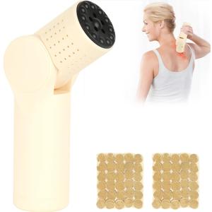 Gua Sha Moxibustion Massage Tool for Body, Portable Multi-Angle Adjustable Bian Stone Moxibustion Stick for Warming Massage Relaxation, Home/Travel/Outdoor Use (Come with 2 Set Moxa Sticks)