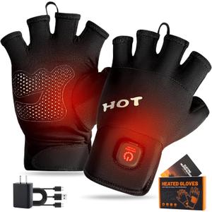 Heated Gloves for Men Women- Rechargeable Touchscreen Cold Winter Work Arthritis Pain Relief Hand Warmers Hot Compress Reusable, Heated Gloves for Cold Winter Arthritis Hands Skiing Hunting (Medium)