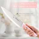 Astercook Knife Set, Kitchen Knives Set with Block and Sharpener 15 Pcs German Stainless Steel Knives Sharp Blade Dishwasher Safe Deba Knives with Ergonomic Handle, Crystal Pink