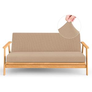 CHUN YI Jacquard Futon Cover Full Size Futon Mattress Cover Stretch Foldable Sofa Bed Covers Washable Futon Slipcover Fit for 6 to 8 Inches Sofa Cover (Camel) (Camel)