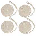 NovelBee 4 Pack of 3/ 8 Inch x 20 Feet Double Braid Nylon Dockline, Mooring Rope Dock Line, Working Load Limit 660 lbs, Breaking Strength 3, 300 lbs (4pcs, White/ Gold)
