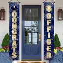 Lofaris Congrats Officer Porch Banner Police Party Decorations Yard Sign Blue and Gold Hanging Sign Police Academy Cops Retirement Presidential Inauguration Party Door Banner Porch Banner for Outdoor Wall Front Door Decor 2 Pieces 70.87x11.81inch