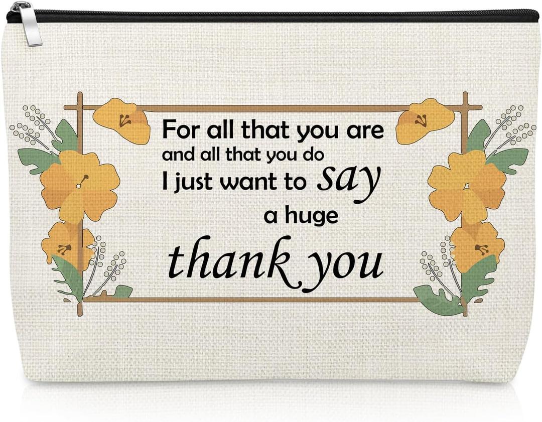 Thank You Gifts for Women Makeup Bag Appreciation Present Funny Thank You Gifts for Coworkers Best Friends Nurse Teacher Family Boss Cosmetic Bag Christmas Birthday Appreciation Travel Cosmetic Pouch